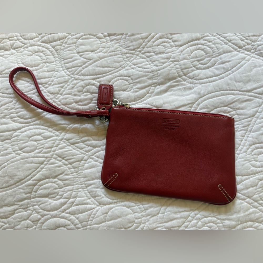 Coach Red Wristlet Clutch